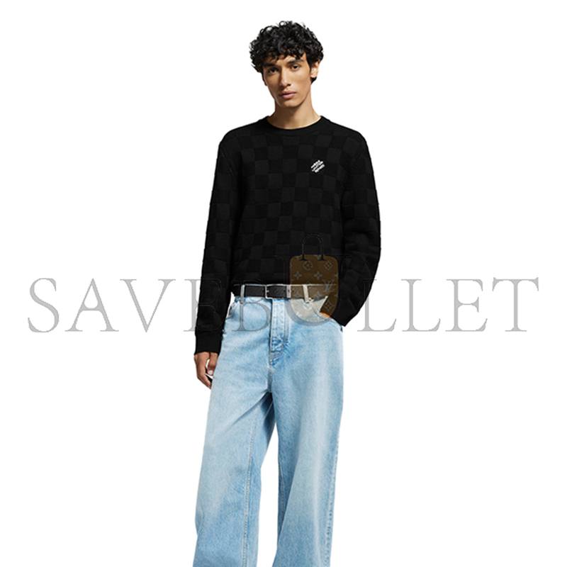 l0vis Vvtt0n embellished wool damier pullover 1ahco2